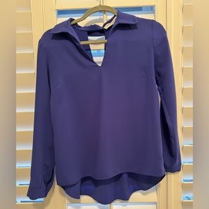 Amanda Uprichard Regina Blouse Size xs
blue open back ruffle